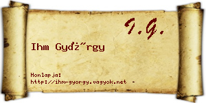 Ihm György névjegykártya