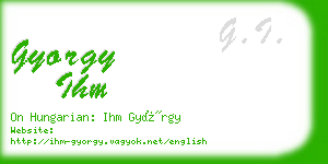 gyorgy ihm business card